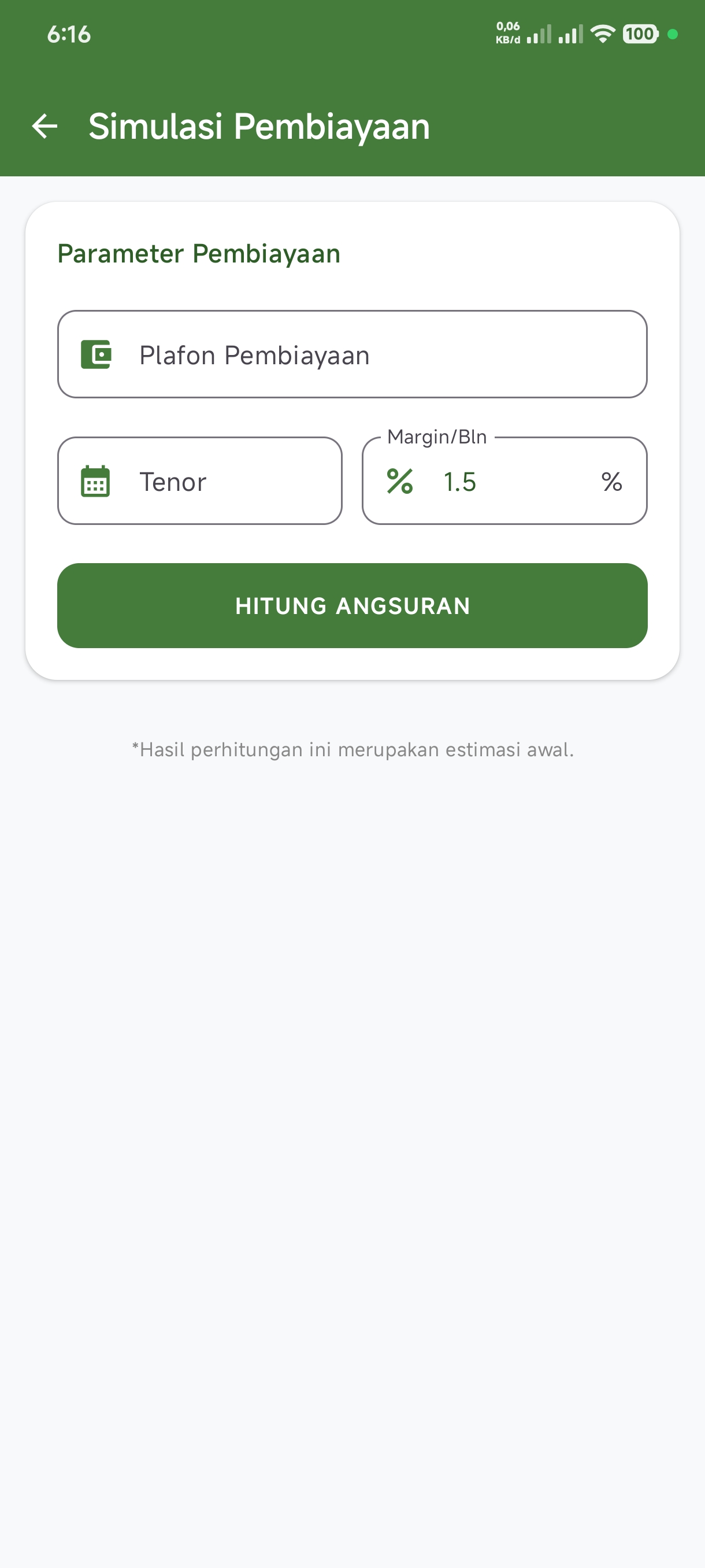 Simulasi Pembiayaan